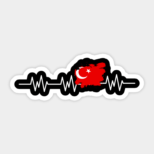 Turkey Heartbeat Flag Pulse Turkish Sticker by Foxxy Merch